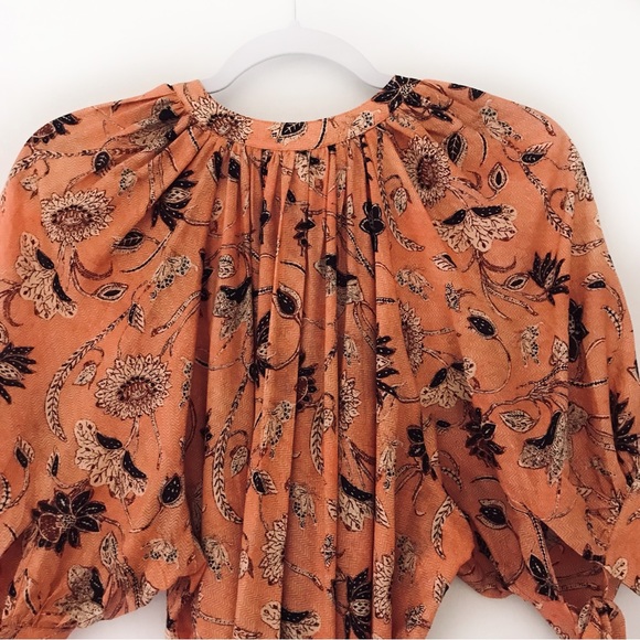 ULLA JOHNSON Primrose Puff Sleeve Tiered Midi Dress - Picture 9 of 13